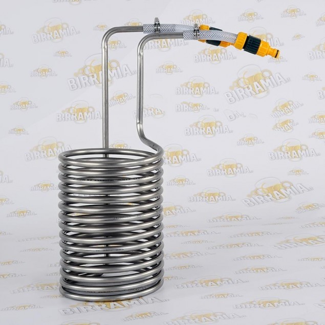 Serpentina Inox di Raffreddamento per 25-30 litri con attacchi rapidi in plastica - MADE IN ITALY