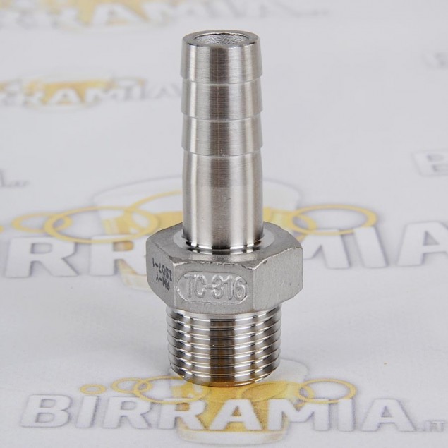 Portagomma Inox 1/2 pollice - per tubo 14 mm