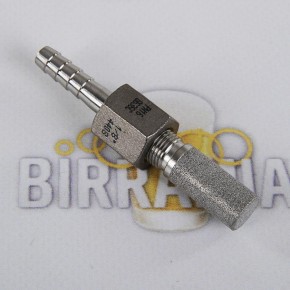 Aeratore in acciaio inox con portagomma 6 mm