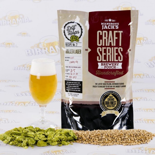 Malto Golden Lager con dry hopping - Mangrove Jack's - 1,8 kg