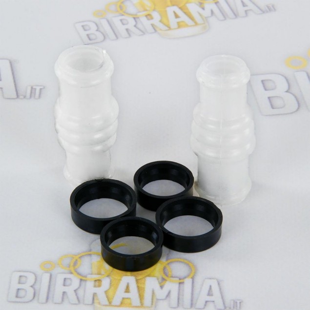 2 Raccordi per pompa in silicone + 4 anelli di fissaggio per Grainfather
