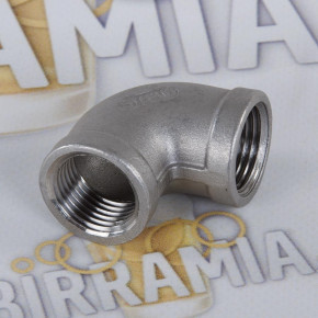 Raccordo inox a gomito 1/2 pollice - femmina