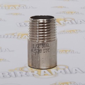 Tronchetto filettato Inox 1/2 pollice