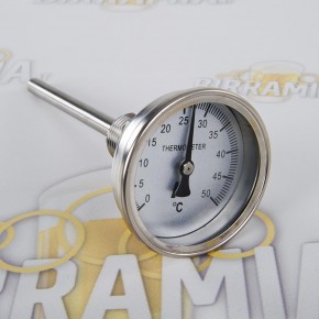 Termometro Inox bimetallico 0-50°C  filettatura 1/4