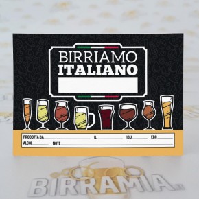 Etichette adesive per bottiglie Birramia \"Birriamo...